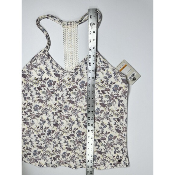 Lucky Brand Tank Top Womens Small Cream Floral Lace Racerback Boho Casual - Picture 12 of 12